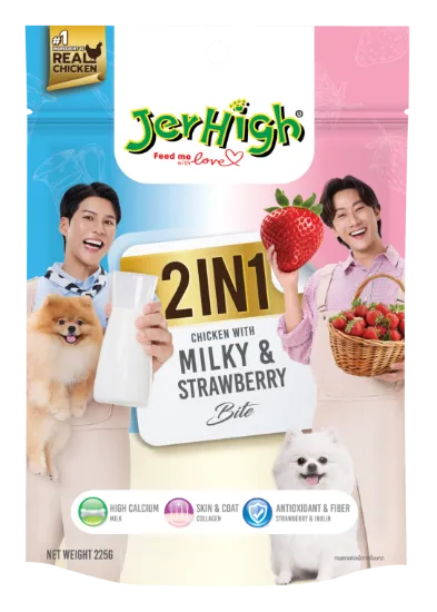 รูปภาพของ JH 2IN1 MILKY AND STRAWBERRY BITE 225GX6